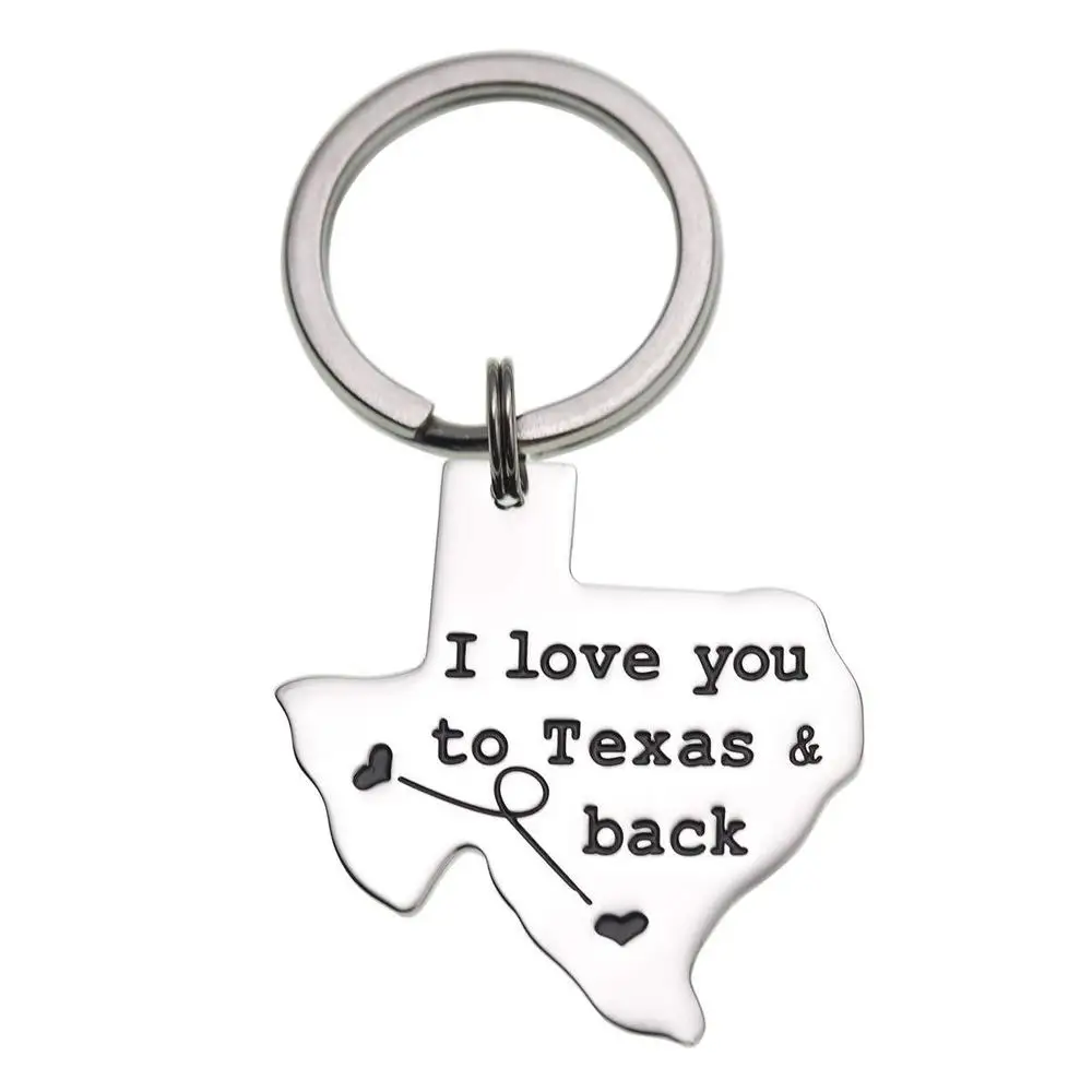 Yamily l love you to texas back charm брелок из нержавеющей стали Карта Подвеска в виде ключа