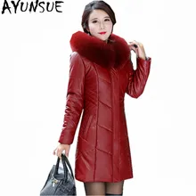 AYUNSUE/зимняя куртка с воротником из натурального Лисьего меха, женское плотное пальто, женский пуховик на утином пуху, теплая парка, Mujer Casaco Feminino, WXF464