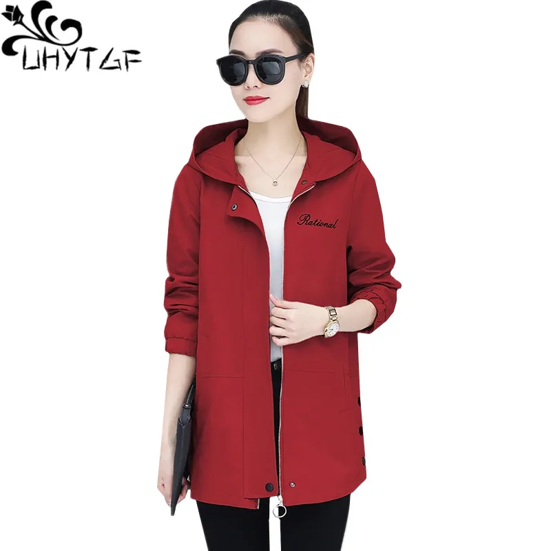 UHYTGF Spring Coats Women Mid Length Student 3XL Loose Size Tops
