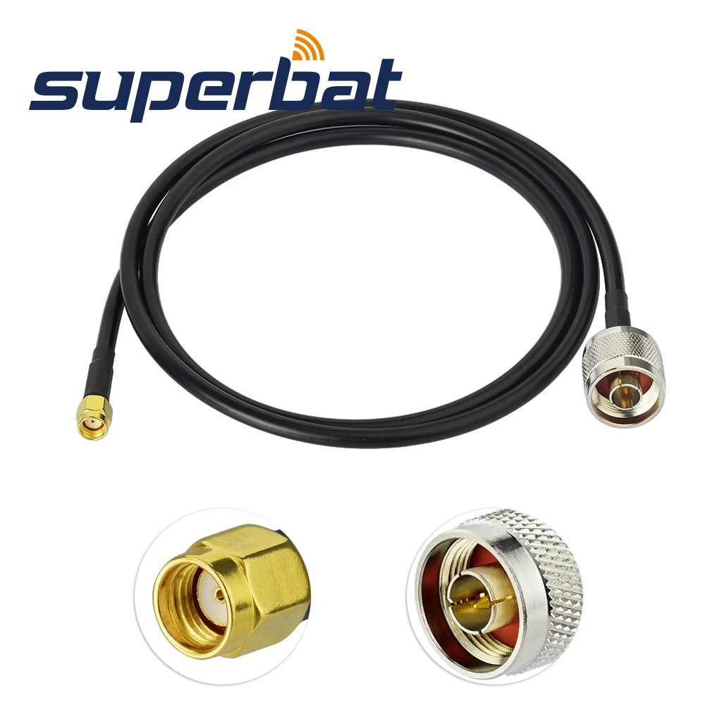 Superbat Rpsma Male To N Type Plug Antenna Adapter Cable Rg58 1m For