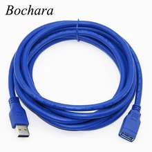 Bochara USB 3,0 кабель-удлинитель папа-мама M/F фольга+ Плетеный экранированный 30 см 60 см 100 см 1,5 м 1,8 м 3 м