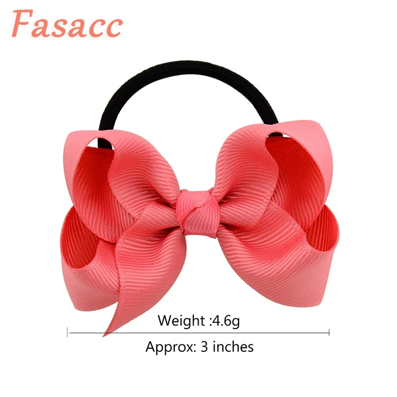 40pcs/lot FASACC Baby Hair Ties For Girls Scrunchie Tie Ribbon Bows Elastic Rubber Hair Bands Gum Wholesale Kids Hair Accessory