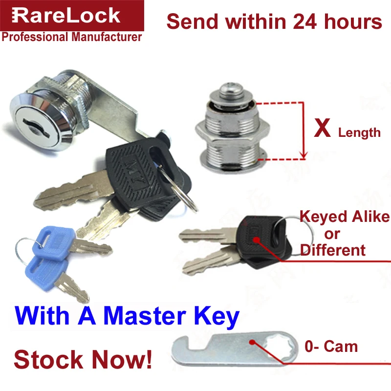 Rarelock Security Drawer Cam Lock with the Master Key for Door Mailbox