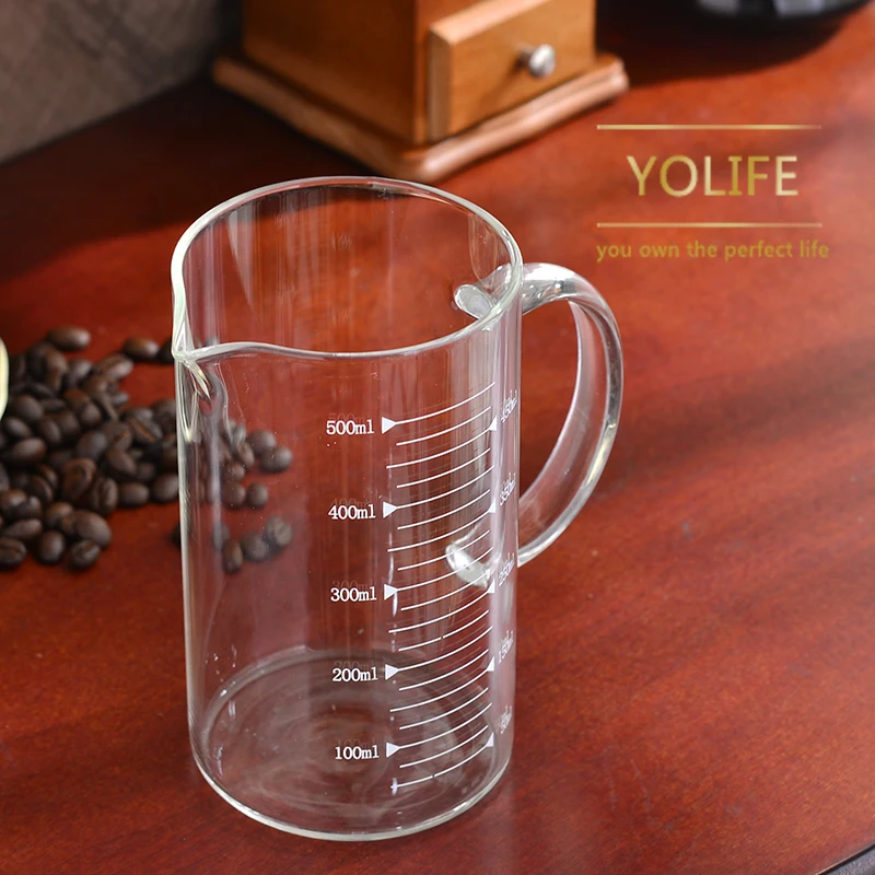 

350ml/500ml Food Grade Borosilicate Glass Measuring Cups Kitchen Accessories Milk Measuring Milk Clear Glass Cup