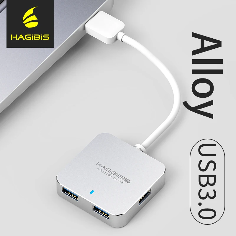 Hagides USB 3,0 концентратор внешний 4 порта Супер Скоростной usb-хаб 3,0 Разветвитель USB интерфейс питания для компьютера Macbook Usb порт разветвитель