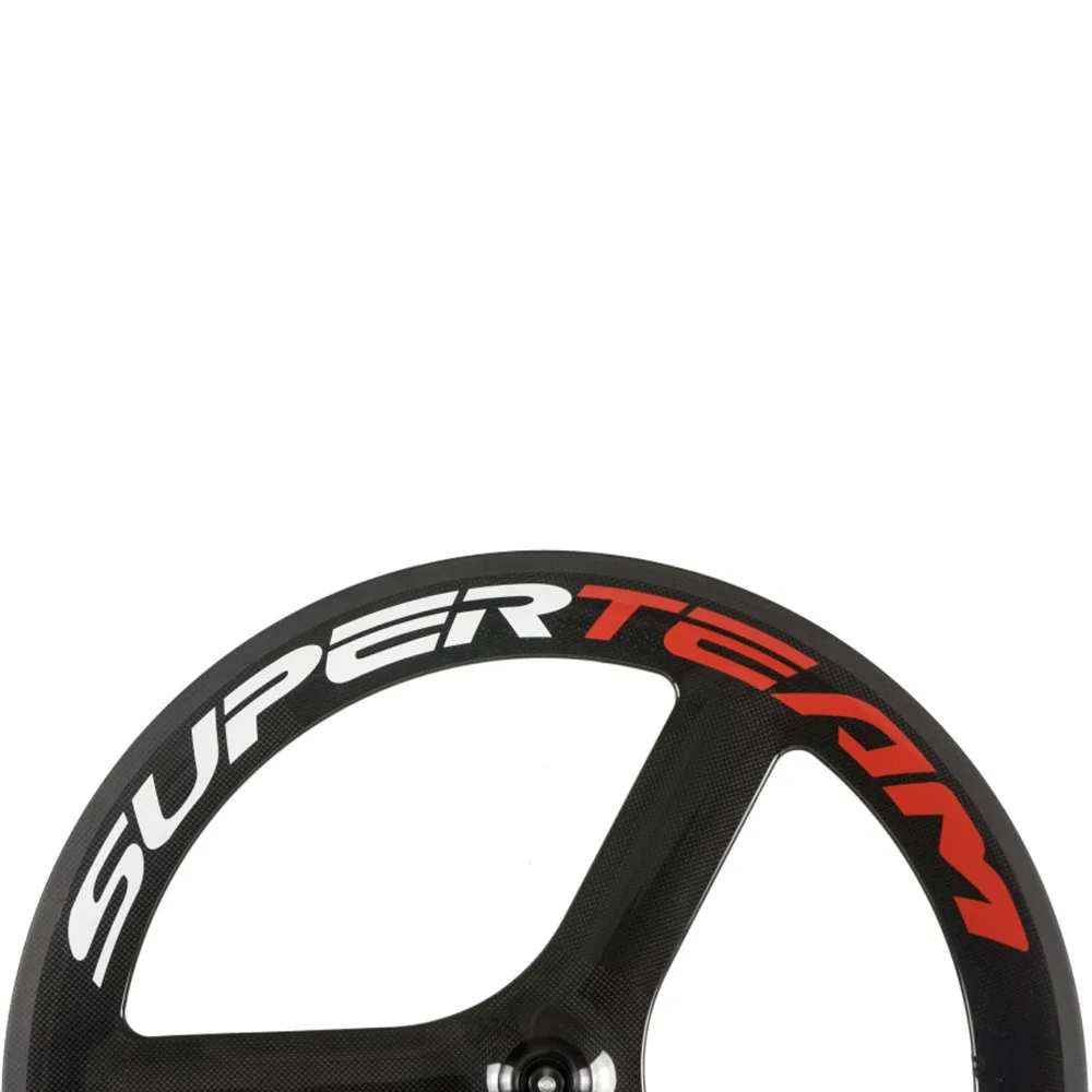 Top SUPERTEAM 3spoke Wheelset Road Carobn Wheels CLincher 23mm fixed gear track Wheels tri spoke wheelset 5