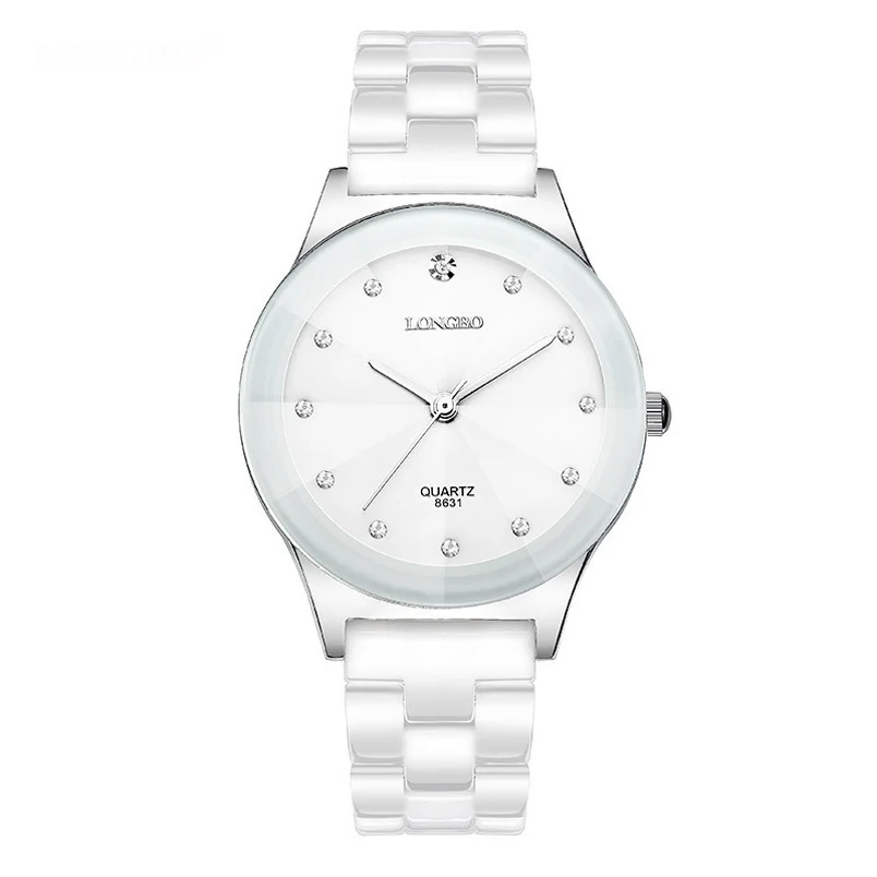 Мода пара браслет Кварцевые наручные часы со стразами белая керамика ремешок Любители часы женская одежда часы Relogio Saat