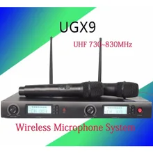 Беспроводной микрофон Системы бренд ugx9 профессиональный микрофон 2 канала UHF Динамический Профессиональный 2 карман микрофон караоке