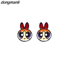 WS1053 милый Powerpuff девушки цветок пузыри бабочки Характер девушка серьги