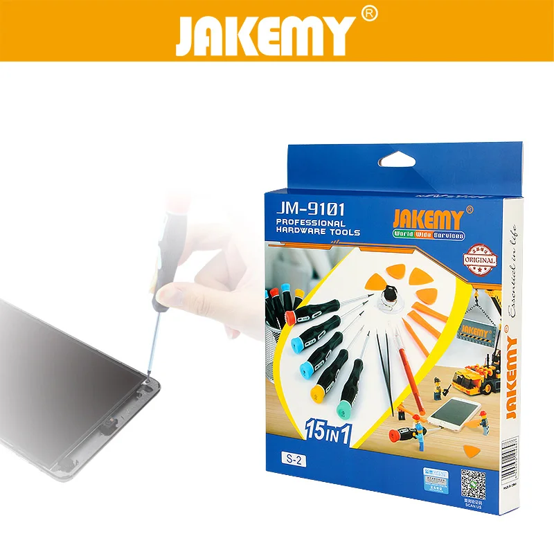 

JAKEMY 15 in 1 Mobile Phone Repair Tools Opening Suction Cup Tool Screwdriver Plastic Spudger for iphone Samsung Pc Tablet Phone