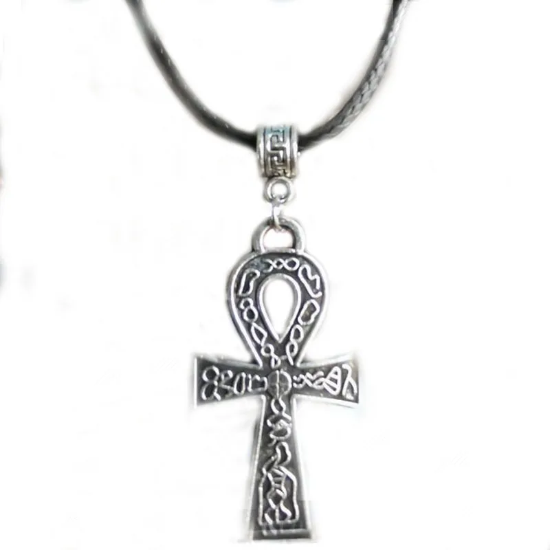 

Design Rope Chain Necklaces For Women Silver Ancient Egypt Ankh Cross Pendant Necklace Gothic Jewelry Clavicle Collier Choker