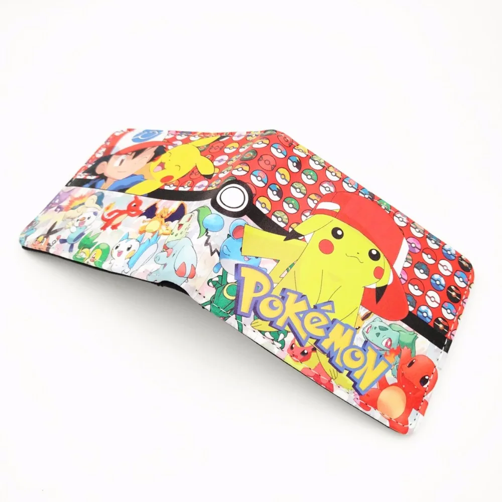 

2018 New Japanese Anime Pokemon Wallet For Teenager Boy Girl teenager Wallet Leather Student Dollar Comic Money Pocket W380