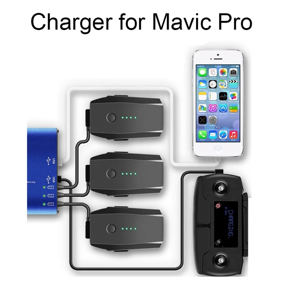 

DJI Mavic Pro Smart Charger Multi Battery Charging Hub Intelligent Charger for Mavic Pro Platinum Snow Camera Drone US Plug part