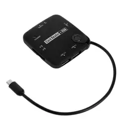 3 USB2.0 высокое Скорость Порты и разъёмы Micro USB HUB Кабель-адаптер OTG SD/TF/MS/M2 Card Reader мульти в 1 OTG адаптер SD (HC)