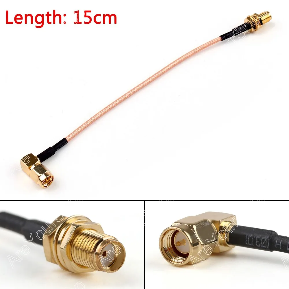 

Areyourshop Sale 15cm RG316 Cable SMA Male Plug Right Angle To SMA Female Jack Jumper Pigtail 6in M