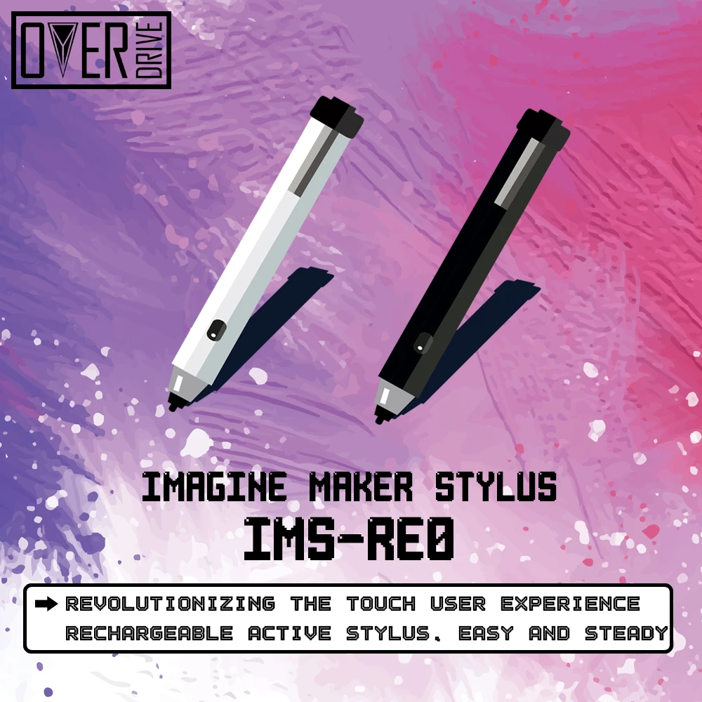 OVERDRIVE Rechargeable Active Capacitive Stylus pen Metal Screen Touch Pen for iPhone Pad iPad Surface Pro Samsung Tablet PC 