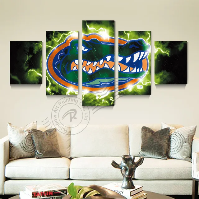 5 Panel Florida Gators Sport Logo Wall Painting Cuadros Canvas 5 Panel Florida Gators Sport Logo Wall Painting Cuadros Canvas Picture Art Home Decor For Bed