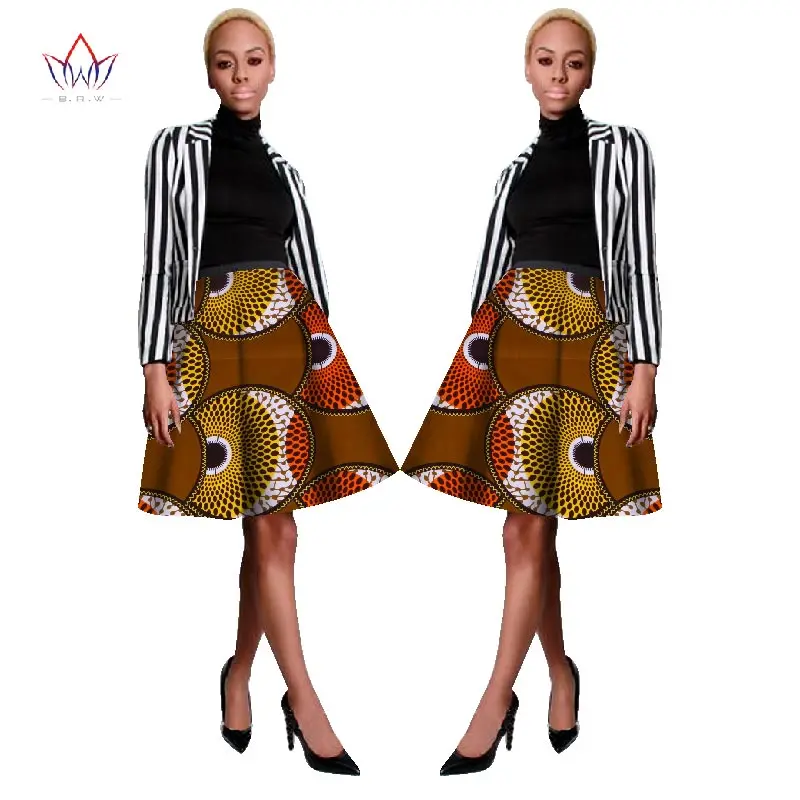 Базен Riche африканская вощеная ткань принт Дашики юбка плюс размер 6xl африканская одежда для женщин повседневные хлопковые трапециевидные