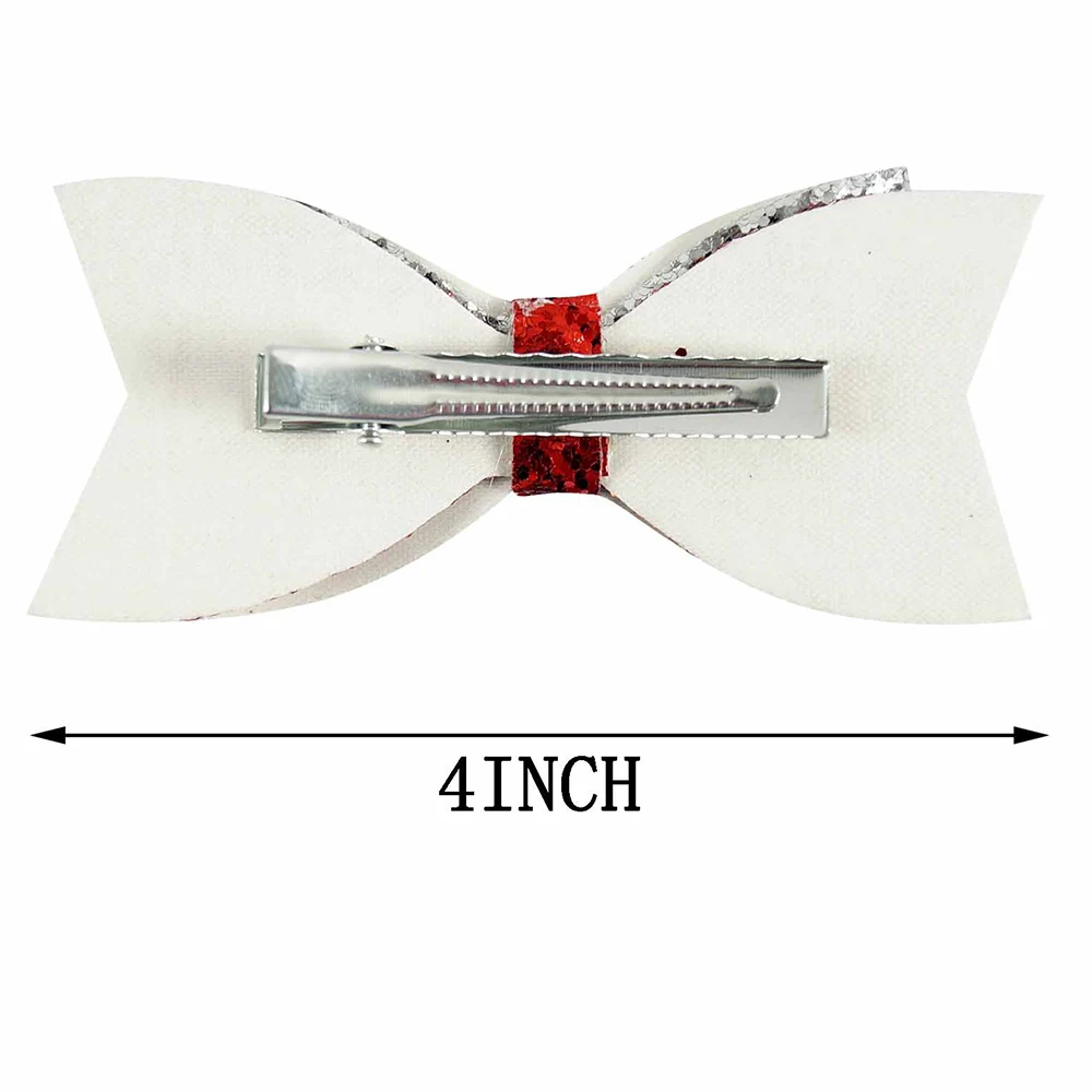 3 шт./партия, 3 дюйма, блестящие двухслойные заколки для волос, рождественские милые банты для волос для девочек, подарок Санты, аксессуары для волос, праздничные волосы, заколки