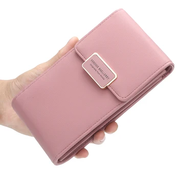 

New Women Wallet 2019 Phone Shoulder Bag Leather Card Holder Money Wallet Purse Mobile Phone Bags Crossbody Messenger Bag Strap