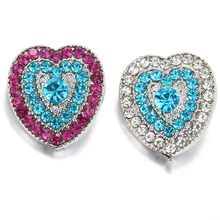 20 штук новые ювелирные украшения высокое качество сердце любовь 18 мм металлические кнопки "сделай сам" Подвески Кнопка украшения