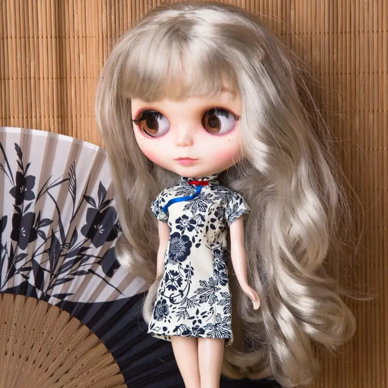 

Free Shipping hot 1/6 fashion Doll clothes cheongsam doll Accessories coat For Blyth Licca Azone Doll gift Toys