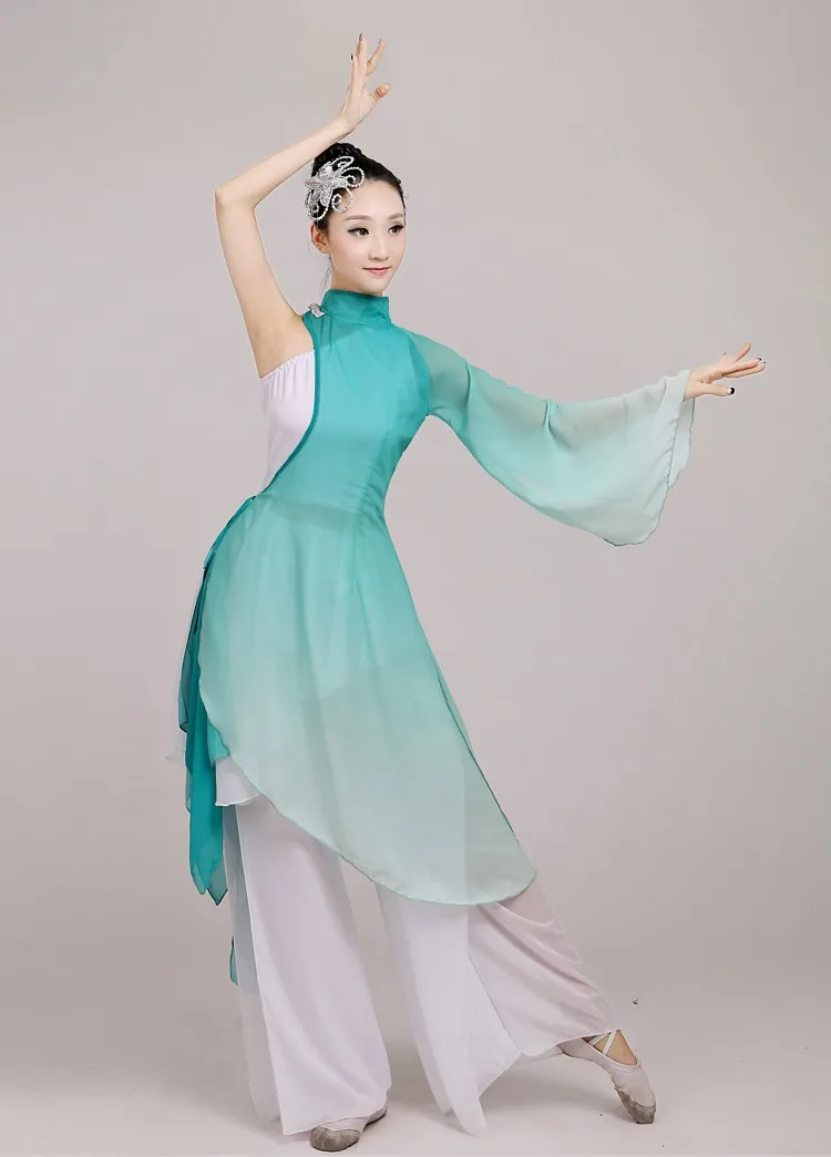 Новые костюмы с чернилами, классические танцевальные костюмы, танцевальная одежда для янгко, Jiangnan, с рукавами-зонтиками