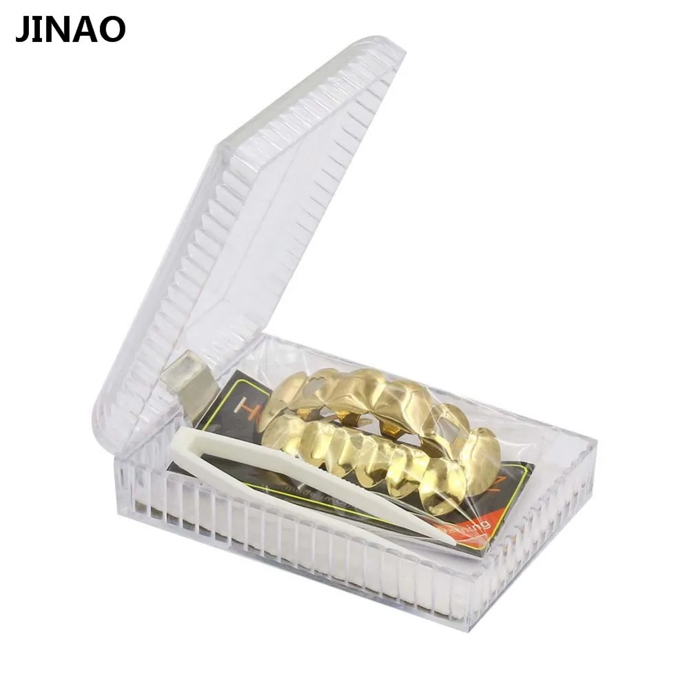 Sadiyamo Single Shiny Teeth Grillz 6 Bottom Grillz Set Hip Hop Teeth Grills -Dazzle At Any Event