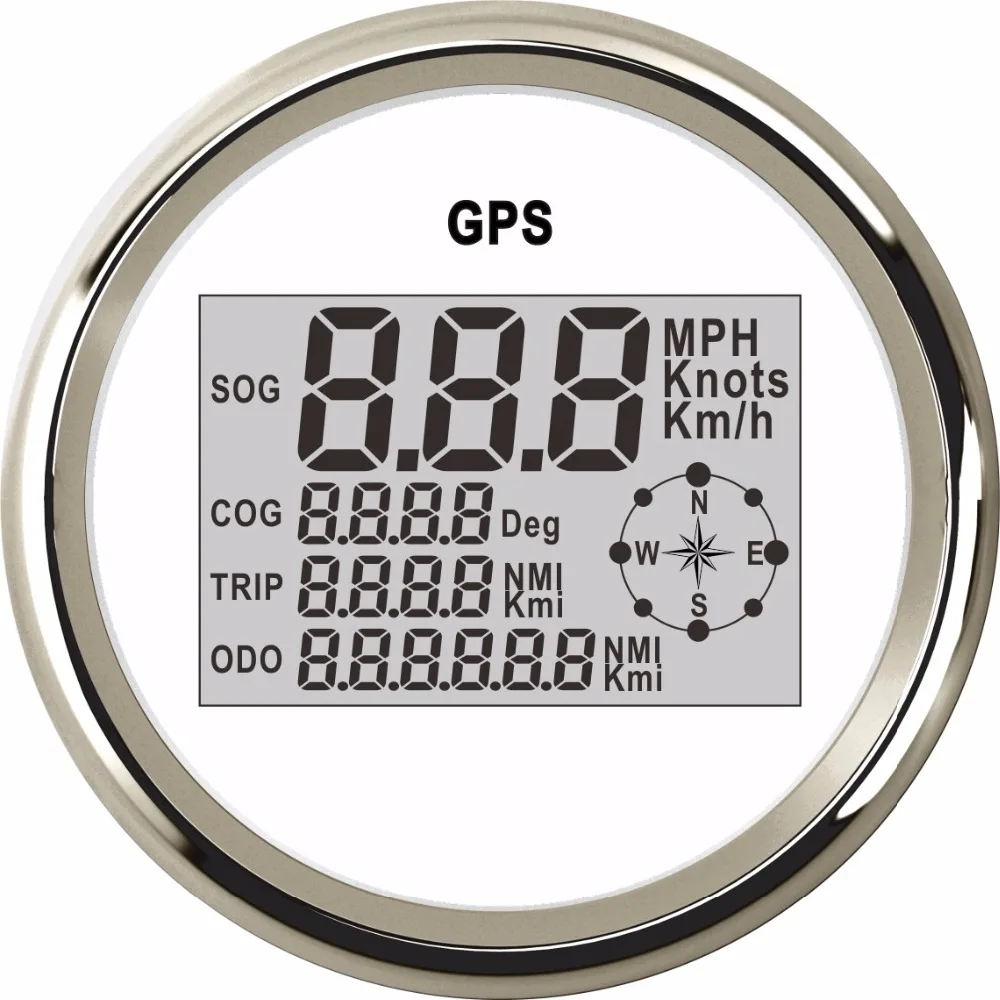 

85mm Digital Speedometer Gauge 0~999 Knots MPH Km/h Adjustable Speed Gauge fit Marine Boat Car GPS Speedometer for BMW Audi Ford