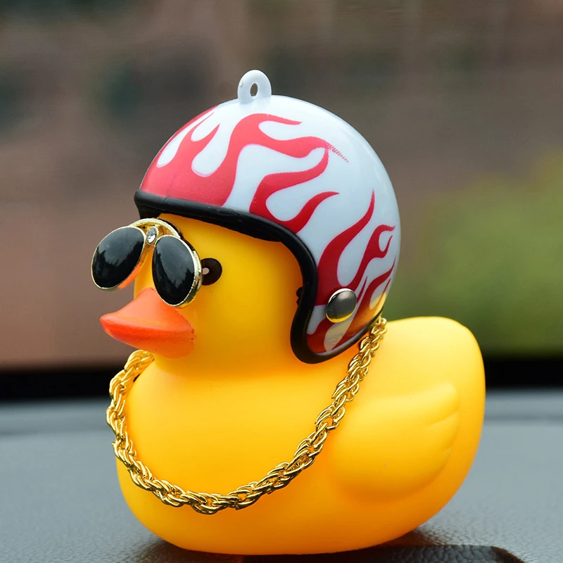 les enfants les f Voiture Canard en caoutchouc Canard Casque de v/élo Miroir jouet Ornements voiture jaune canard Tableau de bord de voiture D/écorations Avec H/élice Casque Mirror Moon for les adultes
