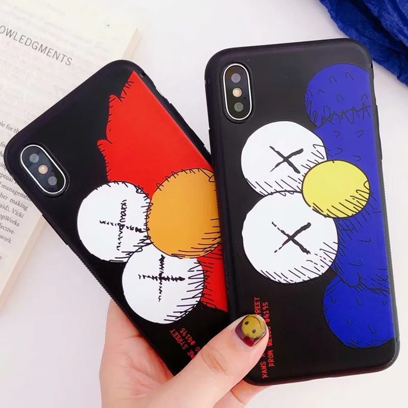 

New Kaws Toys soft cover case for iphone 6 6s plus 7 7plus 8 8plus X Sesame Street Cartoon Cookie Elmo phone matte soft tpu case