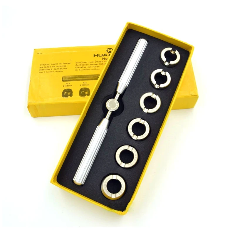 No.5537 18.5mm~29.5mm Stailess Steel Watch Opener 6 Size Watch Back Opening Tools, Watch Case Opener for RLX
