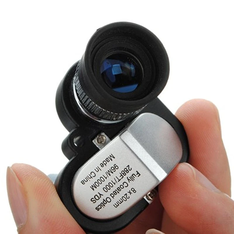 

Outdoor Mini 8X20 Pocket Monocular Telescope Eyepiece with 4X Magnifier Microscope Portable Monocular Scope With Lanyard