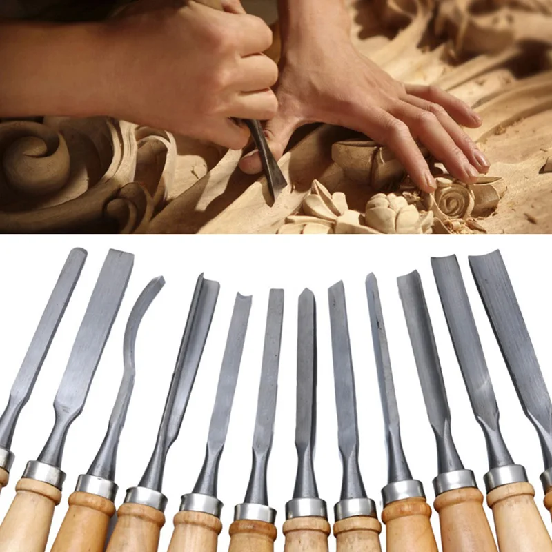 

12pcs/Set New Multi Tool Hand Wood Carving Chisels Tools Kit For Basic Woodcut DIY MF999
