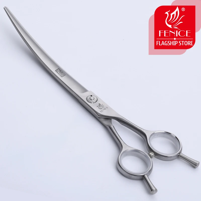 Fenice 7.5 inch Professional Curved Pet Grooming Scissors Japan 440C Dogs Supplies Stylist Shear