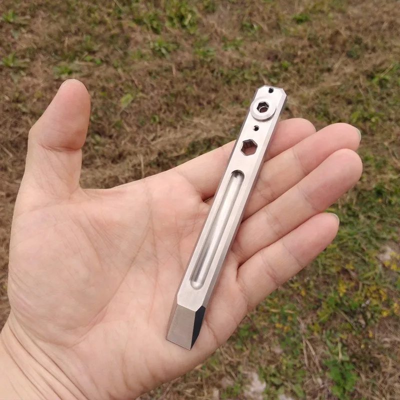 EDC Titanium TC4 124 мм Длина 74 толщина Prybar Cowbar Pry Bar 50 г с шестигранным гаечным ключом