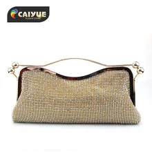 2017 neue Kristall Diamant Schließe Clutch taschen Glitter Gold abendtaschen Tag kupplung geldbörse Frau Hochzeit Handtasche Mit Kette