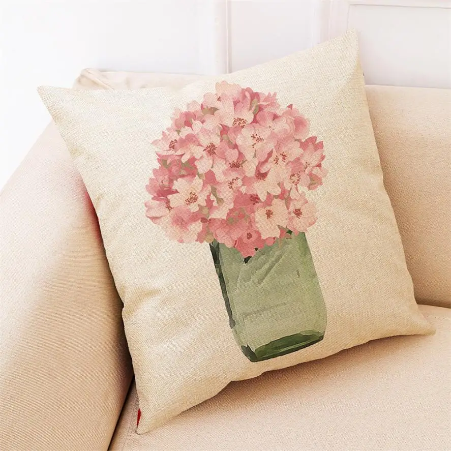 Наволочка для подушки 45x45 см, домашний декор, наволочка для подушки, Цветочная ваза, наволочки, покрытия для подушек - Цвет: A