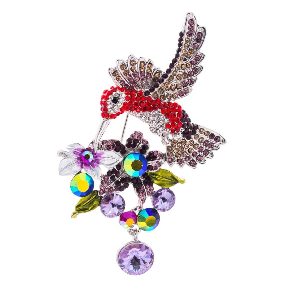 

Bird Hummingbird Brooch Broach Pin with Rhinestone Crystals Brooches Pins for Woman 3.5" 8806385