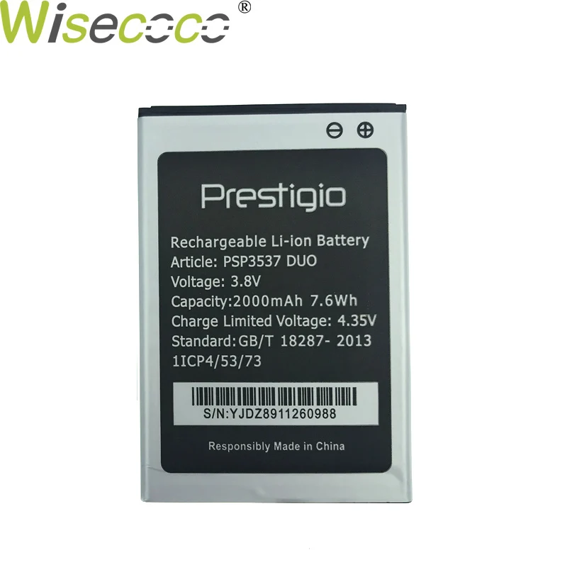

Wisecoco PSP3537 2000mAh 3.8V Removable Battery For Prestigio Wize PSP3537 DUO Phone Battery Replacement + Tracking Number