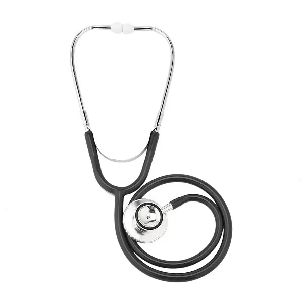 Двойной головкой стетоскоп однотрубный Доктор Медсестры кардиологический стетоскоп алюминиевый сплав нагрудник забота о здоровье - Цвет: Черный