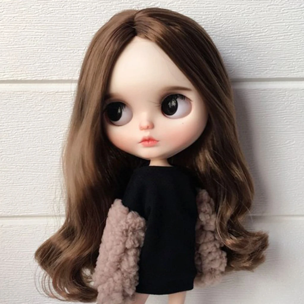 Очаровательная черная верхняя одежда для кукол Blythe Pullip Azone плюшевый пуловер с
