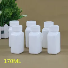 20 шт пищевая HDPE пластиковая Медицинская бутылка 170 мл квадратная пустая бутылка для капсул твердый контейнер для упаковки порошка банка
