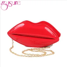 Por Lips Handbag Lots From China Gusure New Arrival Red Lips Shape Bags Women Leather Handbag Cartoon Messenger Bag Shoulder Jelly Gloss