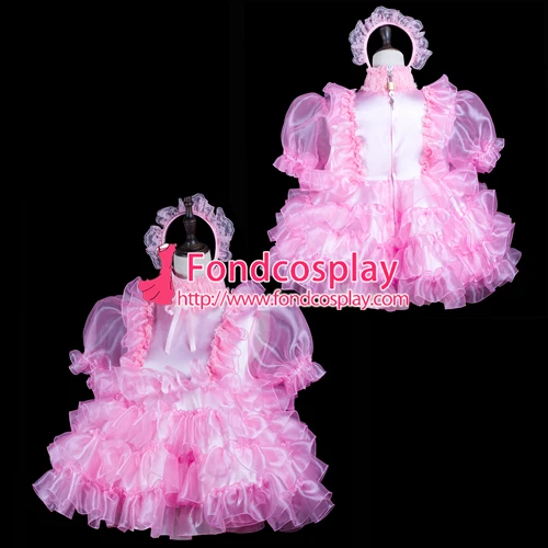 

Sissy maid satin dress lockable Uniform cosplay costume Tailor-made[G2409]