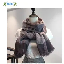 Hot Sale Winter 2016 Ladies Tartan Plaid Scarf New Designer Warm Women Cotton Fashion Shawls Women’s Patchwork Scarves