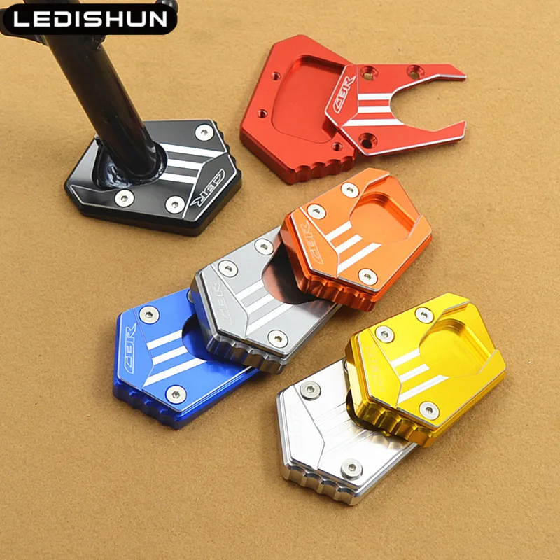 

Motorcycle CNC Aluminum Side Stand Enlarger Plate Kickstand Enlarge Extension For HONDA CBR250R CBR300R CBR500R CBR600F CBR600RR
