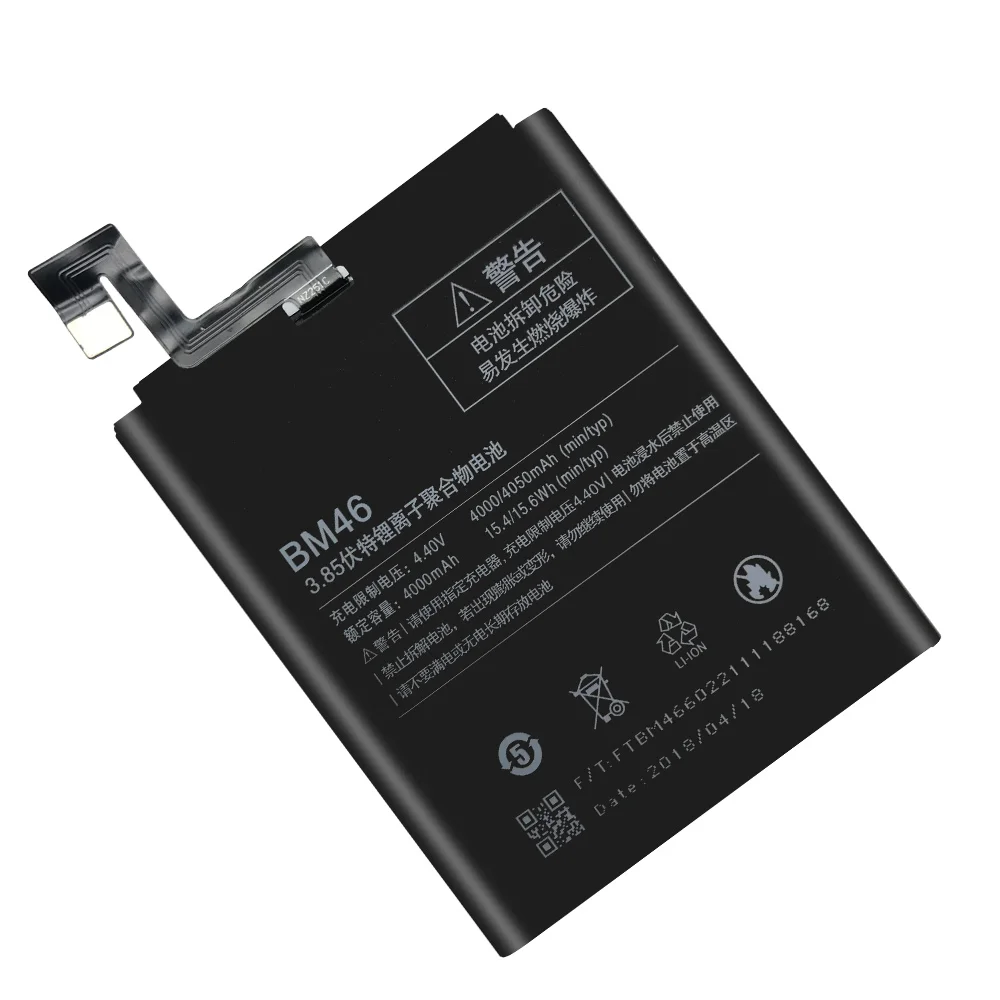 

2018 New Battery Mobile Phone BM46 For Xiaomi For Redmi Note 3 For Mi Note3 Pro BM46 4000mAh High Capacity Replacement