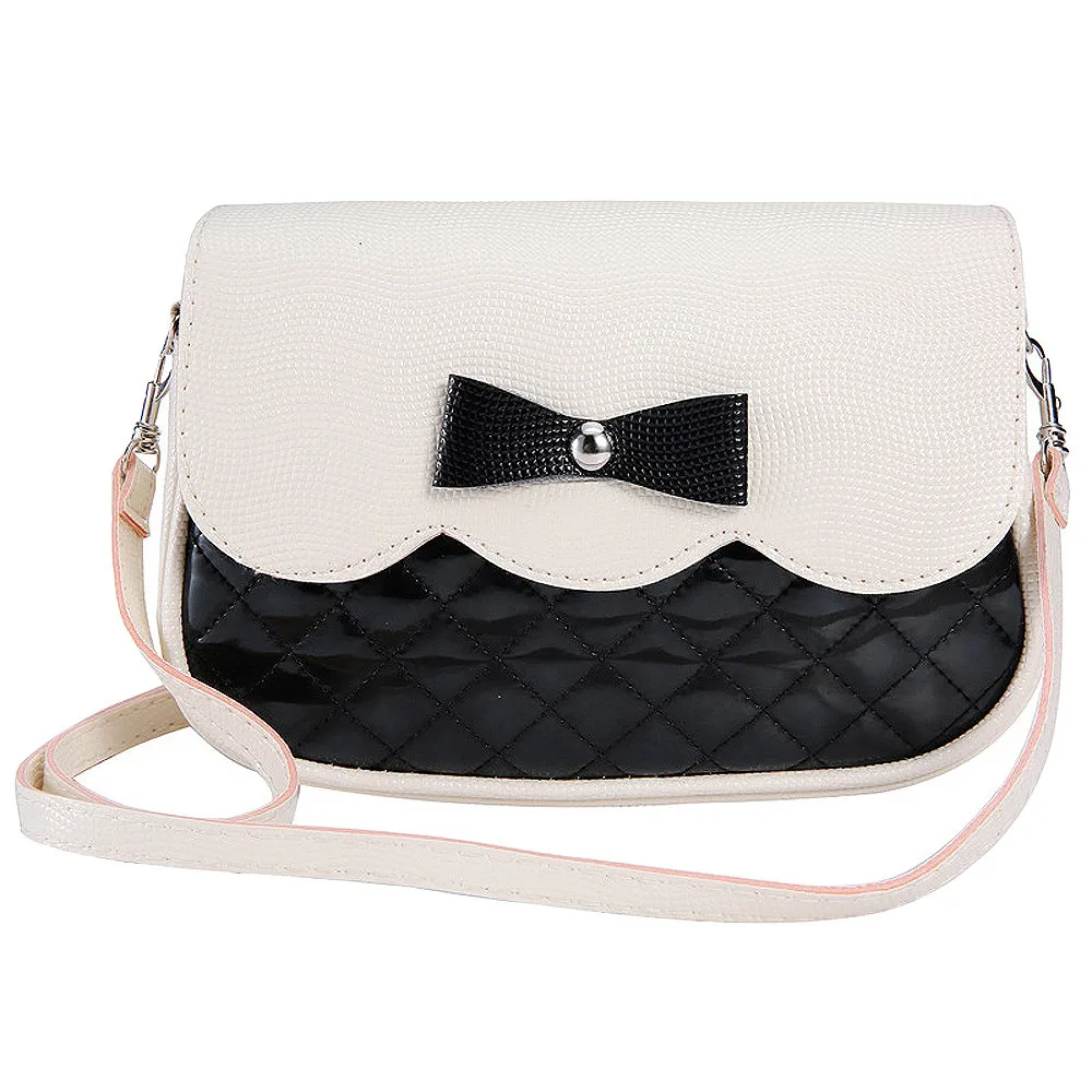 Feitong Lovely Women Bowknot Handbags Shoulder Bag 2017 Fashion Ladies Splice Color Crossbody Messenger Bag bolsas femininas