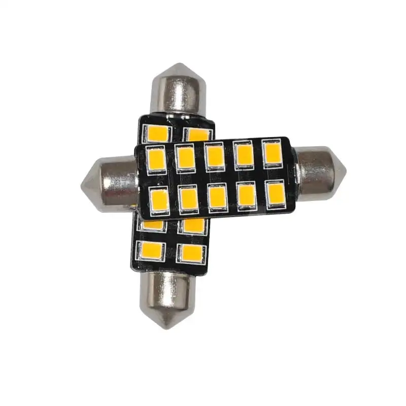 2x Car LED Light Bulbs Festoon 32mm 36mm 39mm 42mm Auto License Plate Lights Reading Lamp AC 12V Clearance Lights 6000K 3000K